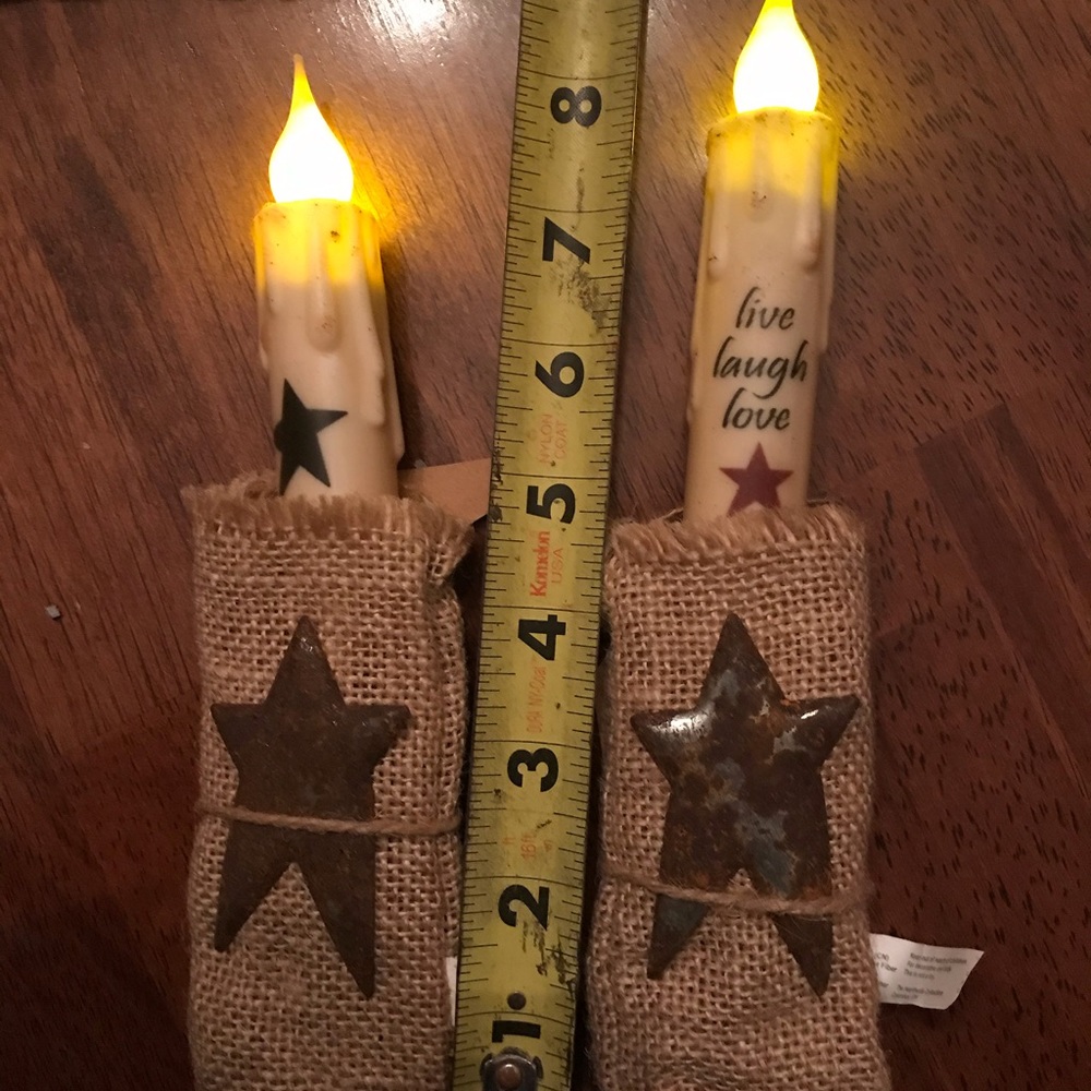 Primitive lighted Candles - Picture 2 of 2
